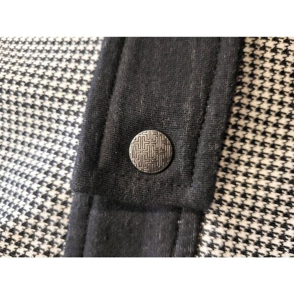 Mr. Turk Short Jumpsuit Men's Medium Black White Houndstooth Hooded Resort - Picture 6 of 9